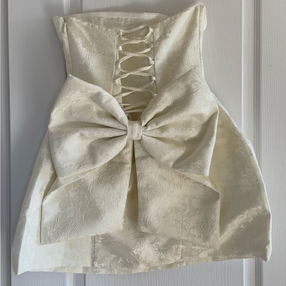 babyboo Dresses & Skirts - BABYBOO Elenora Mini Dress in Ivory with Bow